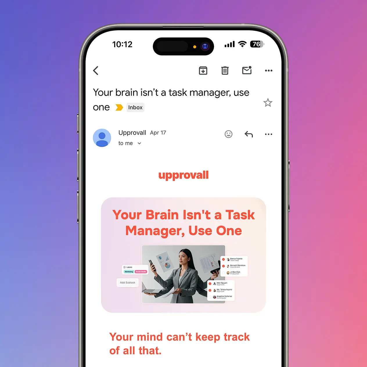 Email Text Marketing Upprovall Your Braint Isnt A Task Manager