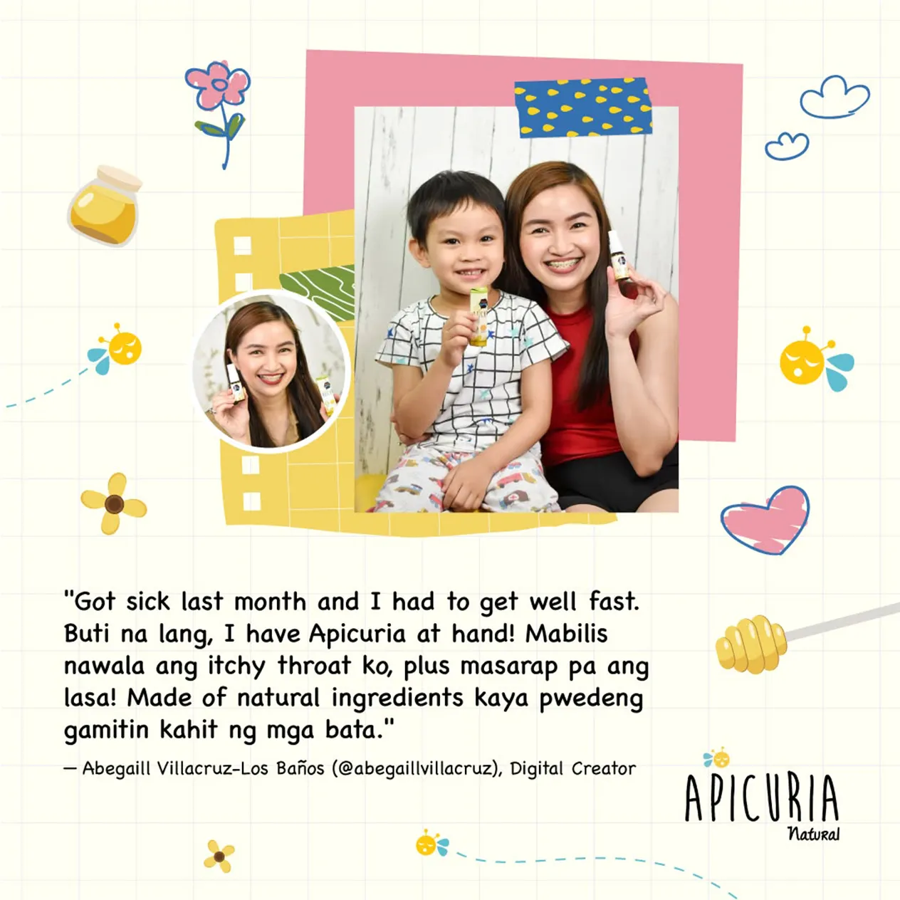 Apicuria Natural Oral Spray Testimonial Abegaill Content