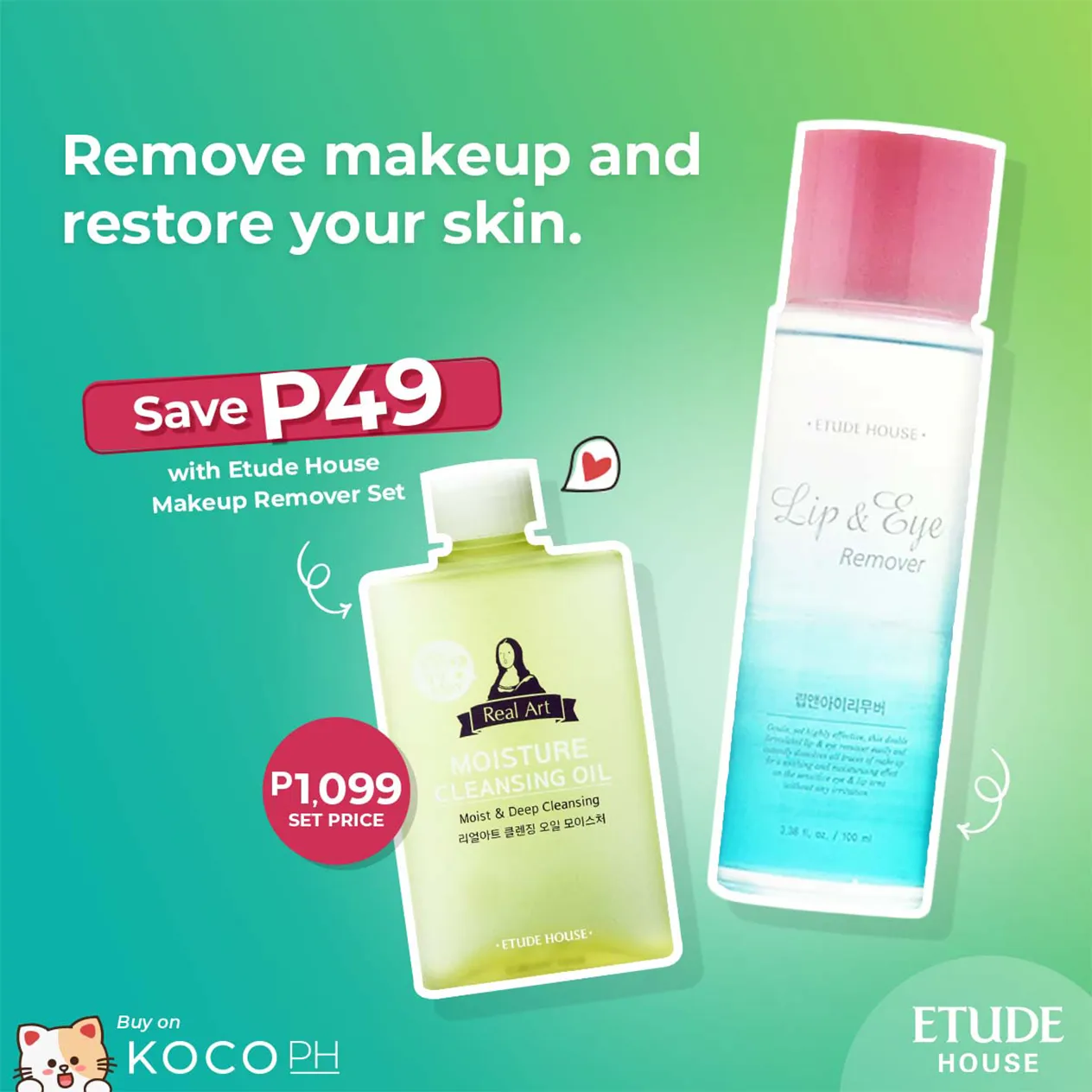 Koco Ph Etude House Make Remover Set Content