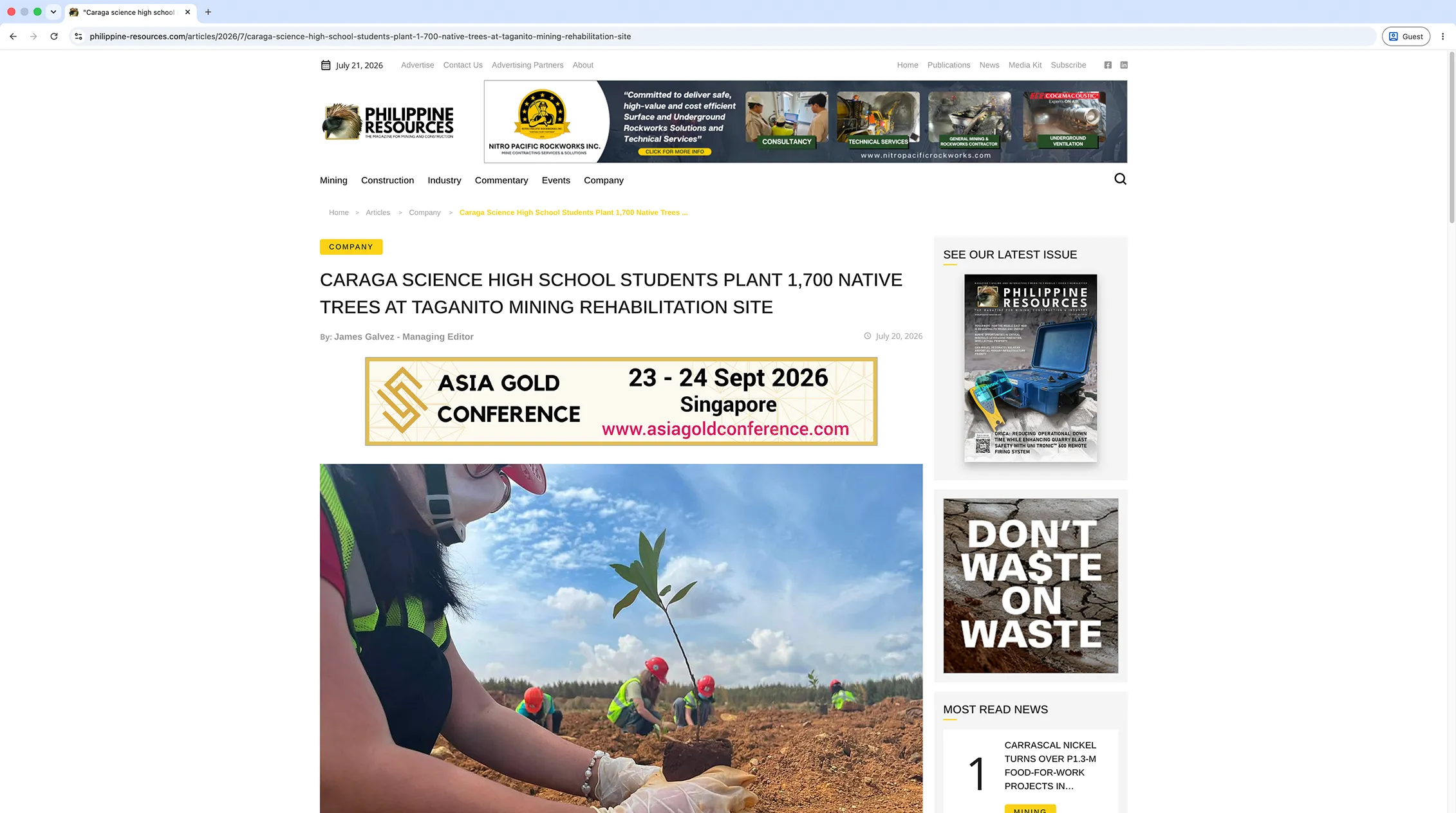 Philippine Resources Journal Website Article