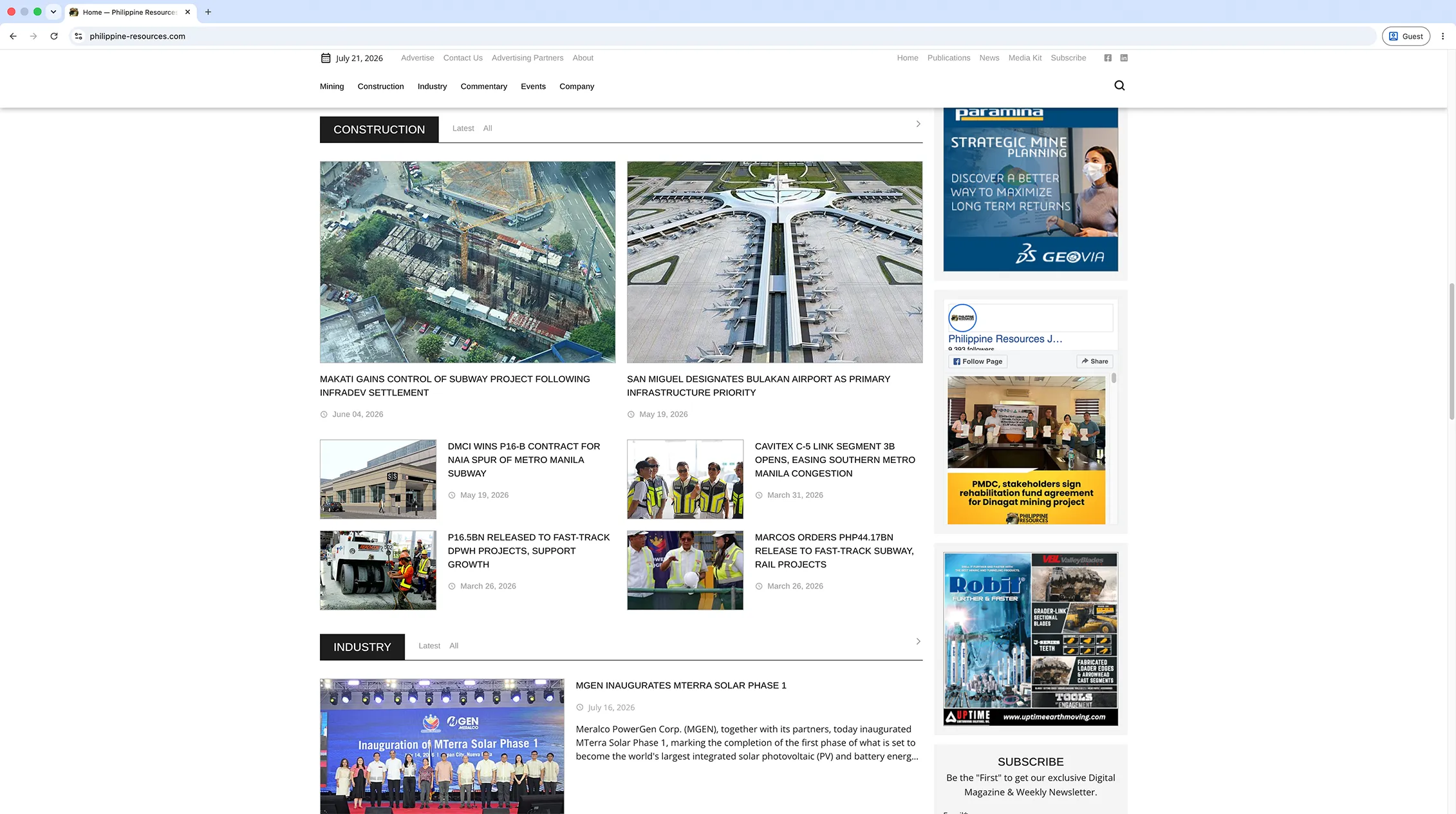 Philippine Resources Journal Website Home