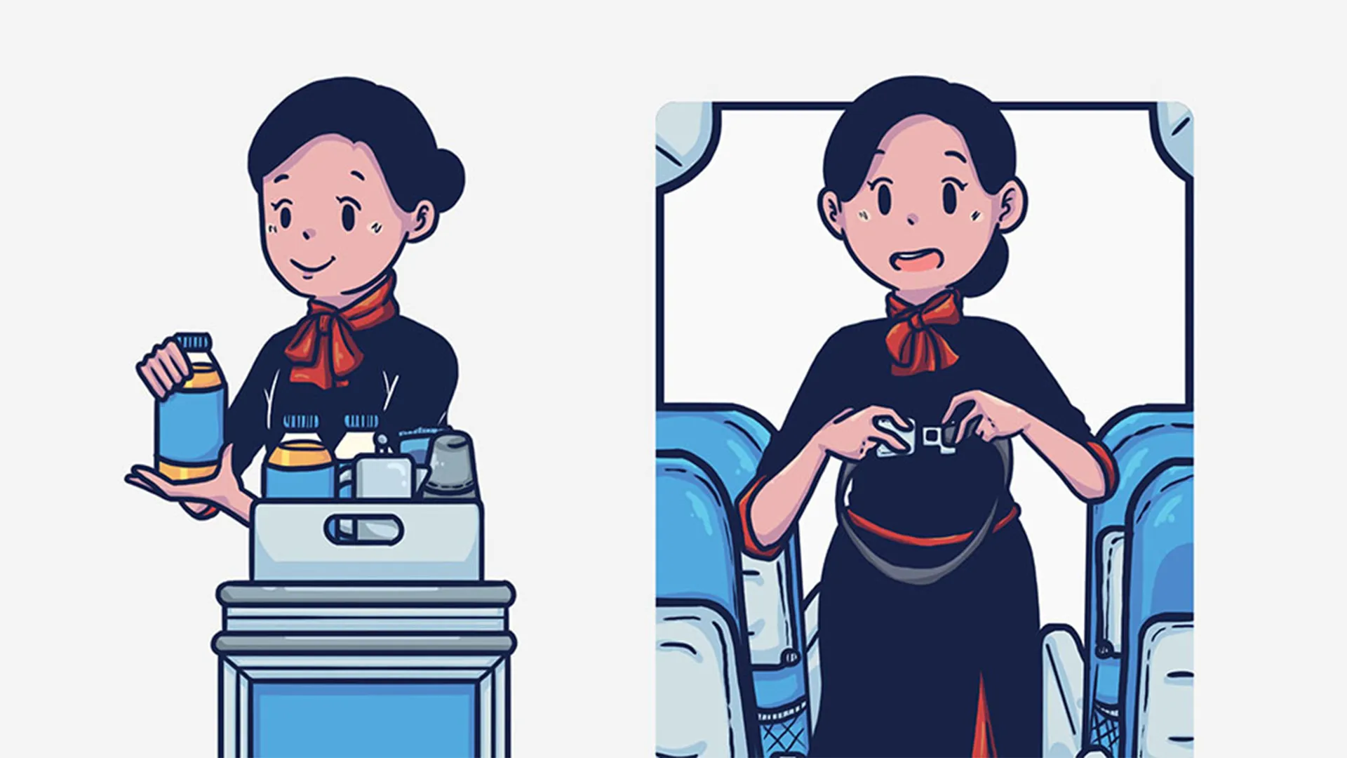 Ptc Aviation Training Center Illustration Of Flight Attendants