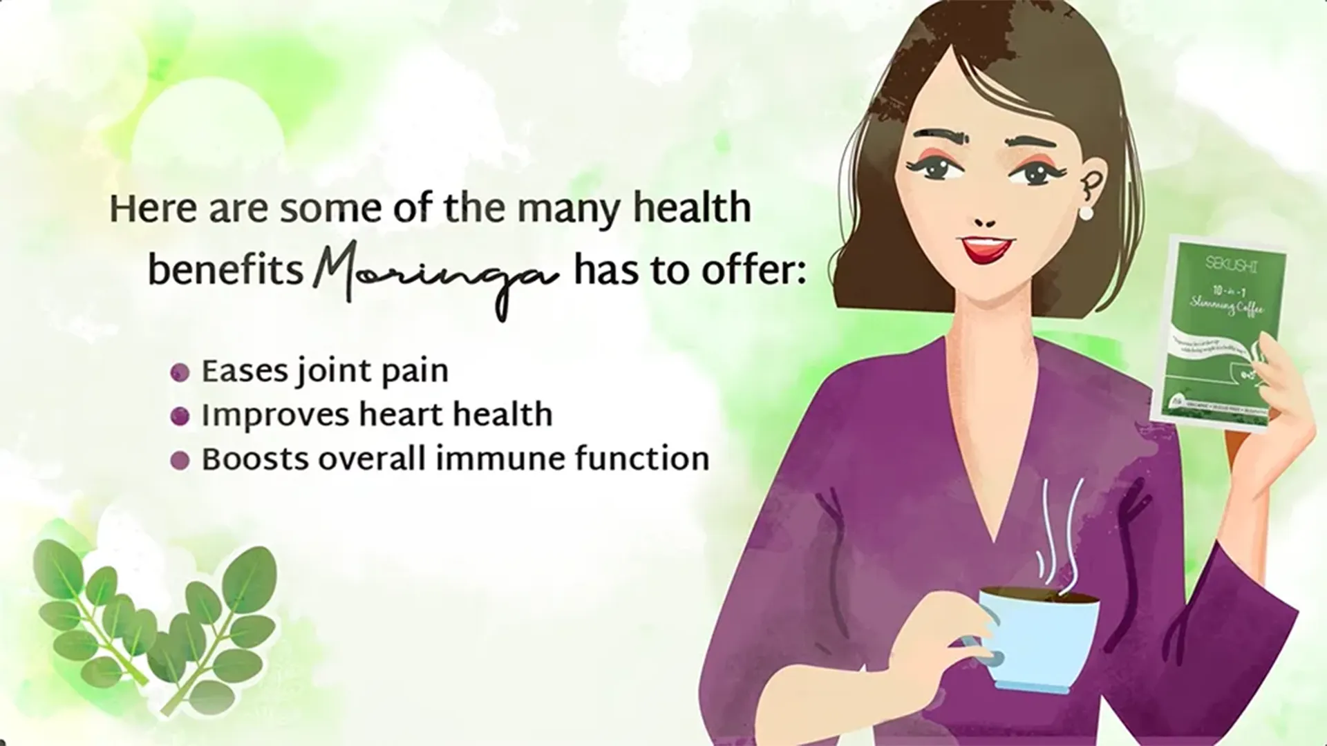 Sekushi Coffee Animation Moringa Coffee Benefits